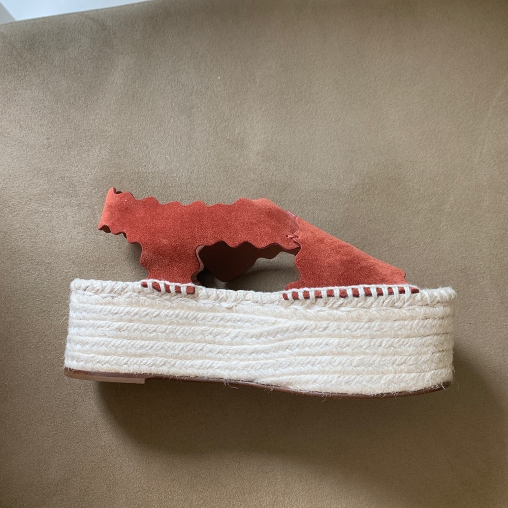 NWT authentic Chloé Lauren Scalloped Espadrille -7 - Picture 2 of 4